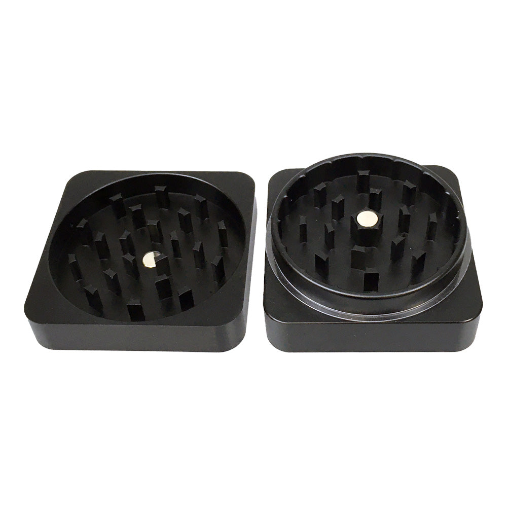 Best Buds Flat Square Aluminium Grinder open