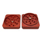 Best Buds Flat Square Aluminium Grinder Rust open