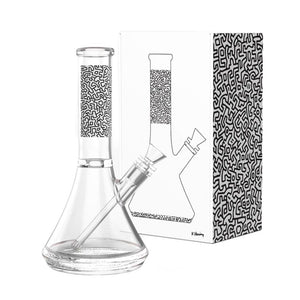 Black & White Glass Bong by Keith Haring